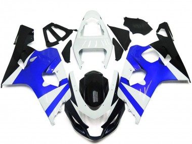 Affordable 2004-2005 Suzuki GSXR 600 / GSXR 750 Motorcycle Fairing Kits - White Blue Glossy Black Australia