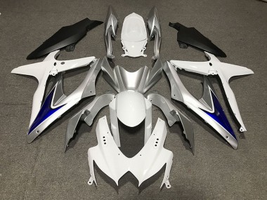 Affordable 2008-2010 Suzuki GSXR 600 / GSXR 750 Motorcycle Fairings - White Silver Blue Matte Black Australia