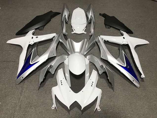 2008-2010 Suzuki GSXR 600 / GSXR 750 Motorcycle Fairings - White Silver Blue Matte Black Australia