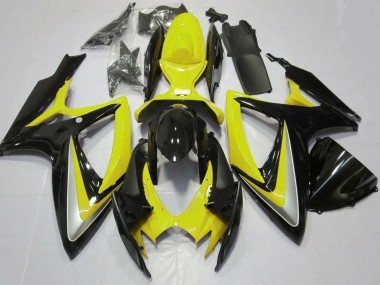 Affordable 2006-2007 Suzuki GSXR 600 / GSXR 750 Motorcycle Fairings - Yellow Glossy Black Australia