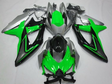 Affordable 2008-2010 Suzuki GSXR 600 / GSXR 750 Motorcycle Fairings - Silver Green Grey Black Australia