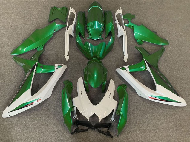 2008-2010 Suzuki GSXR 600 / GSXR 750 Motorcycle Fairings - White Green OEM Style Australia