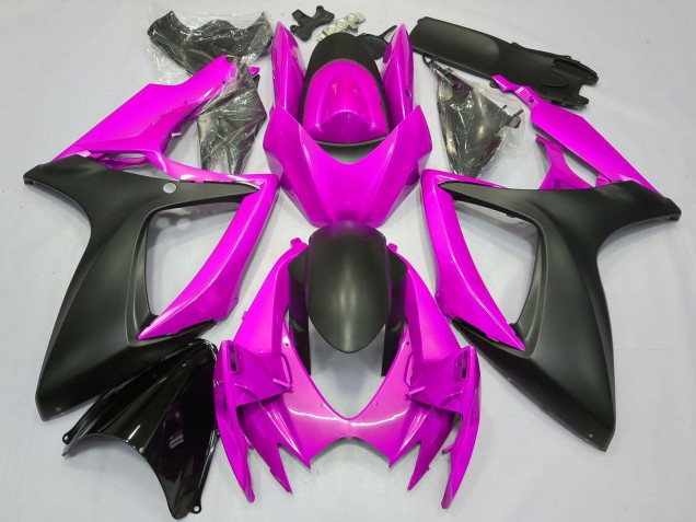 2006-2007 Suzuki GSXR 600 / GSXR 750 Motorcycle Fairing - Pink Matte Black Australia