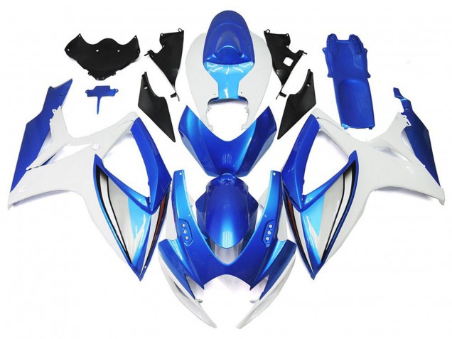2006-2007 Suzuki GSXR 600 / GSXR 750 Motorcycle Fairings - White Blue OEM Style Australia