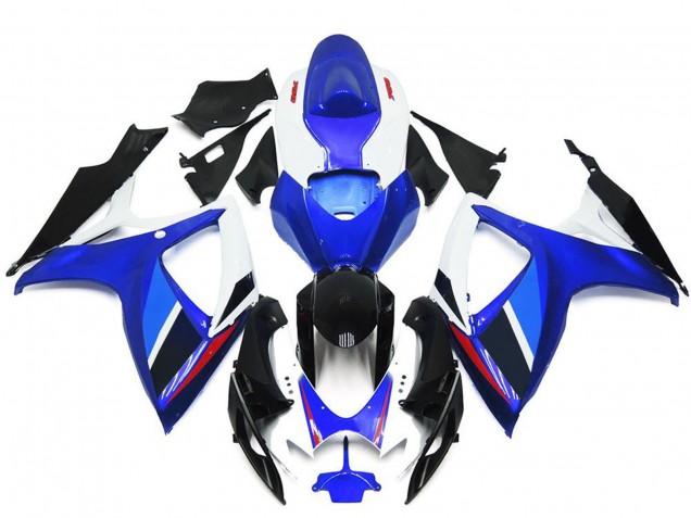 2006-2007 Suzuki GSXR 600 / GSXR 750 Motorcycle Fairings - Blue White Red Glossy Black OEM Style Australia