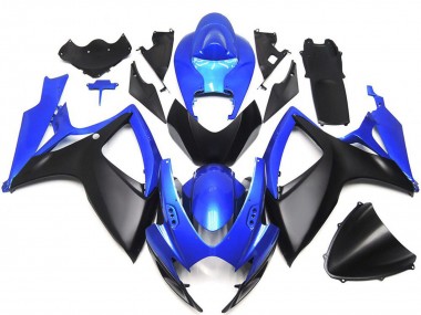 Affordable 2006-2007 Suzuki GSXR 600 / GSXR 750 Motorcycle Fairings - Blue Matte Black Custom OEM Style Australia
