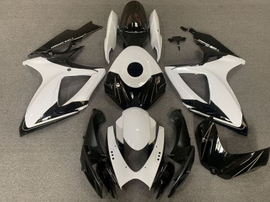 Affordable 2006-2007 Suzuki GSXR 600 / GSXR 750 Motorcycle Fairings - White Glossy Black Australia