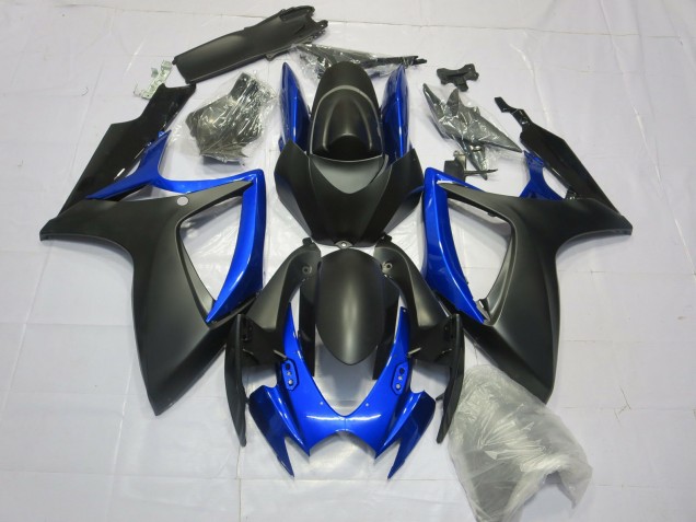 2006-2007 Suzuki GSXR 600 / GSXR 750 Motorcycle Fairings - Matte Black Blue Australia