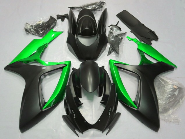 2006-2007 Suzuki GSXR 600 / GSXR 750 Motorcycle Fairings - Matte Black Green Australia