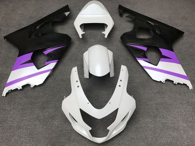 Affordable 2004-2005 Suzuki GSXR 600 / GSXR 750 Motorcycle Fairings - White Purple Matte Black Australia