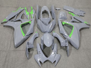 Affordable 2006-2007 Suzuki GSXR 600 / GSXR 750 Motorcycle Fairings - Nardo Grey and Green Trim Australia