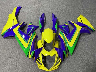Affordable 2011-2024 Suzuki GSXR 600 / GSXR 750 Motorcycle Fairings - Blue Yellow Green Australia