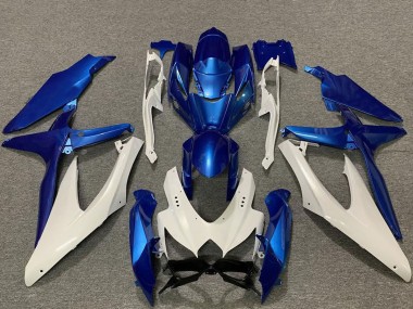 Affordable 2008-2010 Suzuki GSXR 600 / GSXR 750 Motorcycle Fairings - White Blue Australia