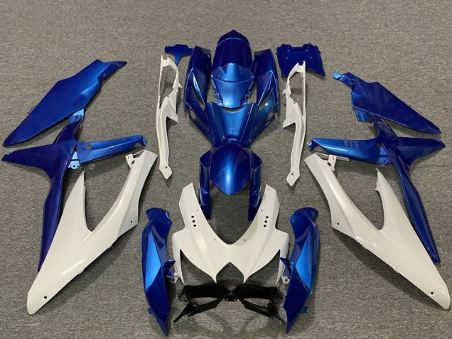 2008-2010 Suzuki GSXR 600 / GSXR 750 Motorcycle Fairings - White Blue Australia