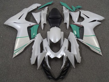 Affordable 2011-2024 Suzuki GSXR 600 / GSXR 750 Motorcycle Fairings - Pearl White and T Blue Australia