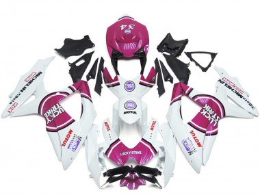 Affordable 2008-2010 Suzuki GSXR 600 / GSXR 750 Motorcycle Fairings - White Pink Motul Lucky Strike 34 Australia