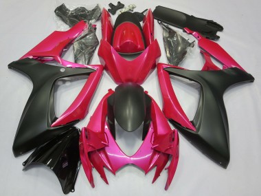 Affordable 2006-2007 Suzuki GSXR 600 / GSXR 750 Motorcycle Fairings - Pink Matte Black Australia