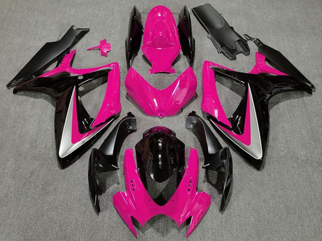 2006-2007 Suzuki GSXR 600 / GSXR 750 Motorcycle Fairings - Pink Silver Glossy Black OEM Style Australia