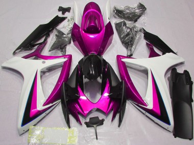 Affordable 2006-2007 Suzuki GSXR 600 / GSXR 750 Motorcycle Fairings - White Pink Glossy Black Australia