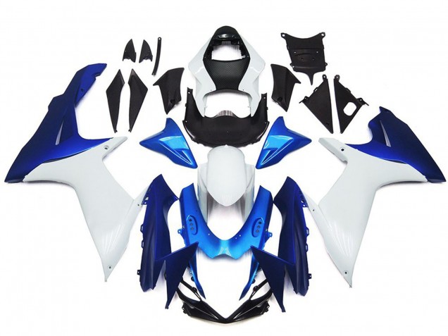 2011-2024 Suzuki GSXR 600 / GSXR 750 Motorcycle Fairings - White Blue Australia