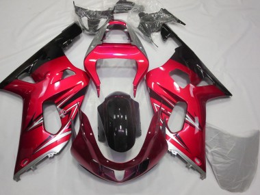 Affordable 2001-2003 Suzuki GSXR 600 / GSXR 750 Motorcycle Fairings - Red Silver Glossy Black Australia