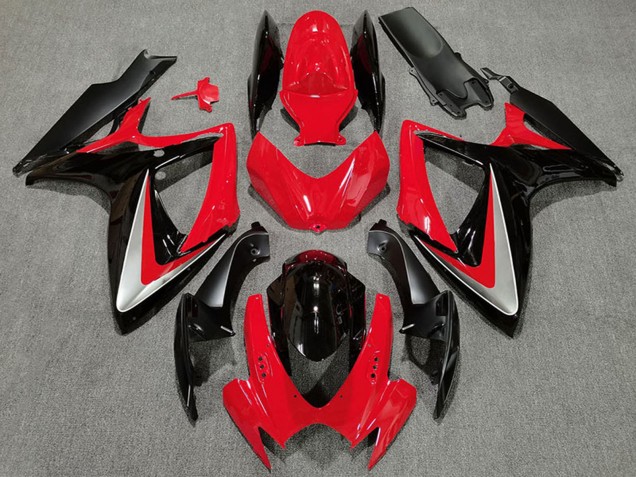 2006-2007 Suzuki GSXR 600 / GSXR 750 Motorcycle Fairings - Red Grey Glossy Black OEM Style Australia