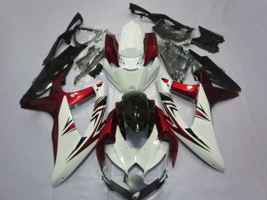 Affordable 2008-2010 Suzuki GSXR 600 / GSXR 750 Motorcycle Fairings - White Red Glossy Black Australia