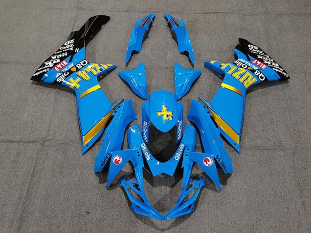 2011-2024 Suzuki GSXR 600 / GSXR 750 Motorcycle Fairings - Blue Yellow Gold Black Rizla Australia