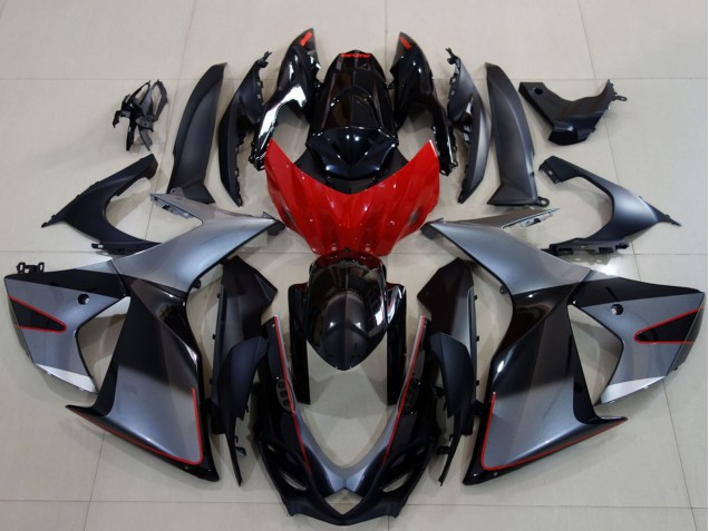 2011-2024 Suzuki GSXR 600 / GSXR 750 Motorcycle Fairings - Grey Red Glossy Black Australia