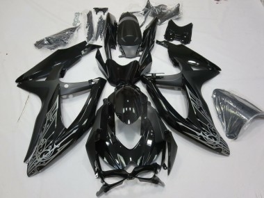 Affordable 2008-2010 Suzuki GSXR 600 / GSXR 750 Motorcycle Fairings - Glossy Black Silver Australia