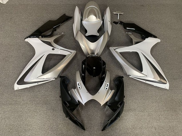 2006-2007 Suzuki GSXR 600 / GSXR 750 Motorcycle Fairings - Silver White Glossy Black OEM Style Australia