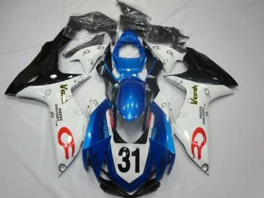 Affordable 2011-2024 Suzuki GSXR 600 / GSXR 750 Motorcycle Fairings - White Blue Glossy Black Vesrah 31 Australia