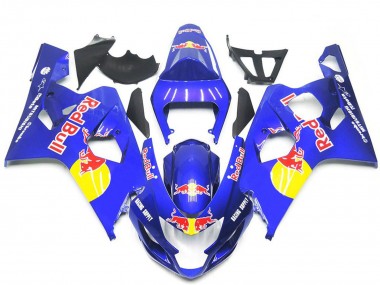 Affordable 2004-2005 Suzuki GSXR 600 / GSXR 750 Motorcycle Fairings - Blue Yellow Red Bull Style Australia