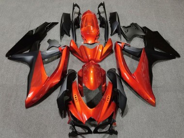 Affordable 2008-2010 Suzuki GSXR 600 / GSXR 750 Motorcycle Fairings - Orange Matte Black Australia