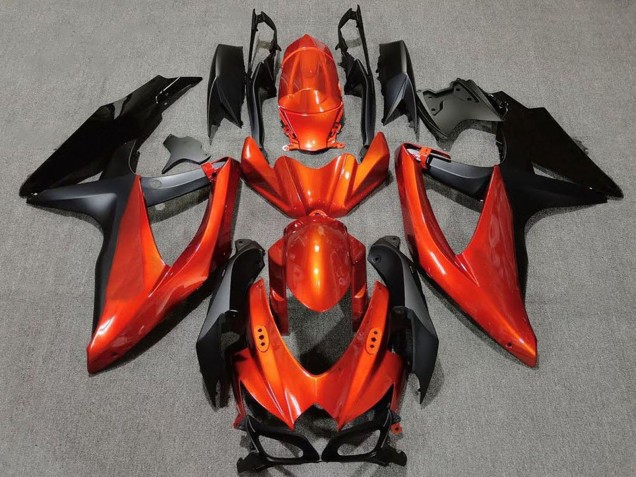 2008-2010 Suzuki GSXR 600 / GSXR 750 Motorcycle Fairings - Orange Matte Black Australia