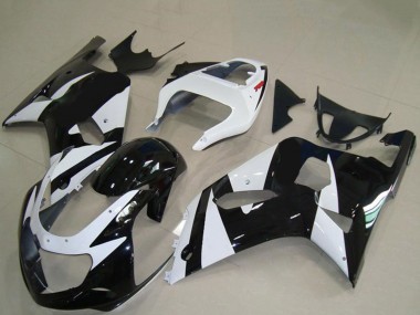 Affordable 2001-2003 Suzuki GSXR 600 / GSXR 750 Motorcycle Fairings - White Glossy Black Australia