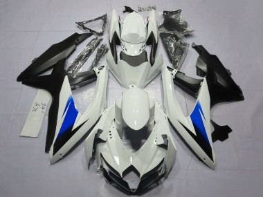 Affordable 2008-2010 Suzuki GSXR 600 / GSXR 750 Motorcycle Fairings - White Blue Matte Black Australia