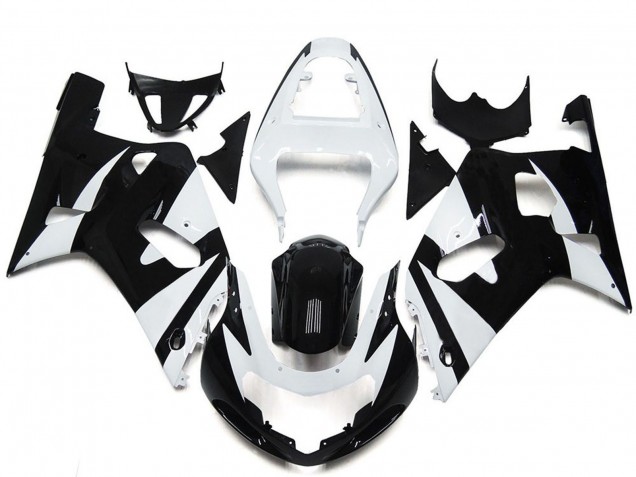 2001-2003 Suzuki GSXR 600 / GSXR 750 Motorcycle Fairings - White Glossy Black OEM Style Australia
