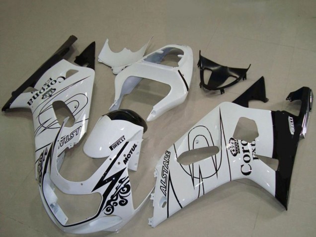 2001-2003 Suzuki GSXR 600 / GSXR 750 Motorcycle Fairings - White Black Corona Alstare Australia