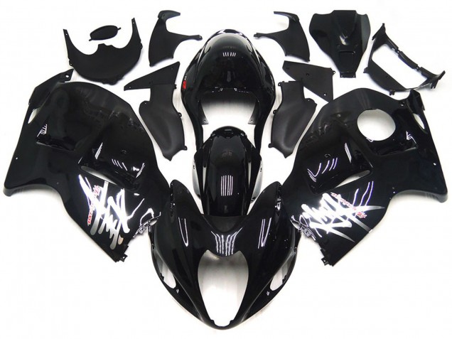 1996-2007 Suzuki GSXR 1300 Motorcycle Fairings - Glossy Black with Silver Decals Australia