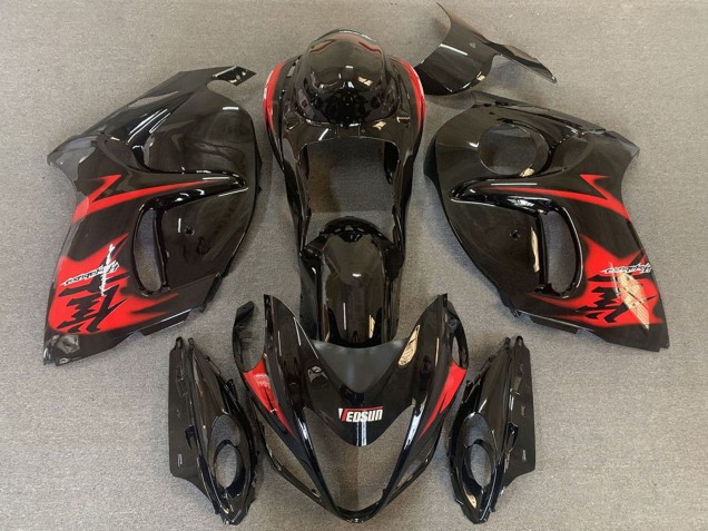 2008-2020 Suzuki GSXR 1300 Motorcycle Fairings - Glossy Black with Red Logo Australia