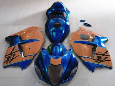 Affordable 1996-2007 Suzuki GSXR 1300 Motorcycle Fairings - Glossy Blue and Desert Tan Australia