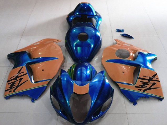 1996-2007 Suzuki GSXR 1300 Motorcycle Fairings - Glossy Blue and Desert Tan Australia
