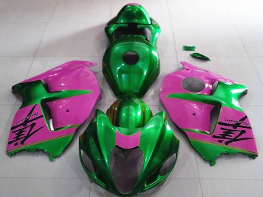 Affordable 1996-2007 Suzuki GSXR 1300 Motorcycle Fairings - Glossy Green and Pink Australia