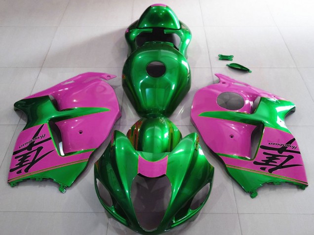 1996-2007 Suzuki GSXR 1300 Motorcycle Fairings - Glossy Green and Pink Australia