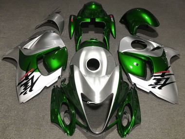 Affordable 2008-2020 Suzuki GSXR 1300 Motorcycle Fairings - Glossy Green and Silver Australia