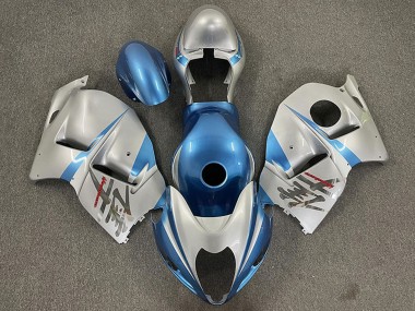 Affordable 1996-2007 Suzuki GSXR 1300 Motorcycle Fairings - Glossy Light Blue and Silver Australia