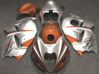 Affordable 1996-2007 Suzuki GSXR 1300 Motorcycle Fairings - Glossy Orange and Silver Australia