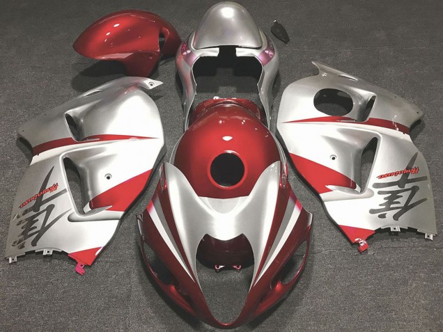 1996-2007 Suzuki GSXR 1300 Motorcycle Fairings - Glossy Red and Silver Australia
