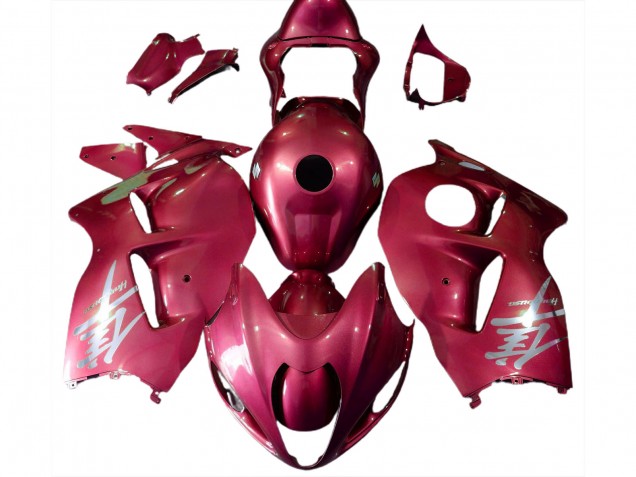 1996-2007 Suzuki GSXR 1300 Motorcycle Fairings - Glossy Red Silver Logo Australia